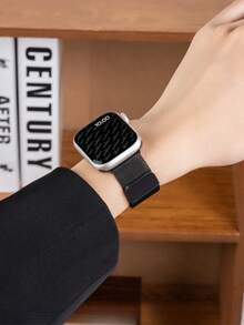1条时尚男女通用米兰尼斯表带，兼容 Series 11、10、9，尺寸：45mm、49mm、38mm、40mm、41mm、42mm、44mm、46mm。奢华黑色不锈钢磁吸式米兰尼斯网状表带，兼容 Ultra/SE/10/9/8/7/6/5/4/3/2/1。经典金属表带，时尚智能手表表带，兼容。表带配件，兼容。 - 黑色 - 查看 3