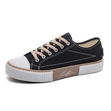 Women Shoes Retro Contrast Color Platform Lace Up Casual Everyday Comfort - 黑色 - 查看 3