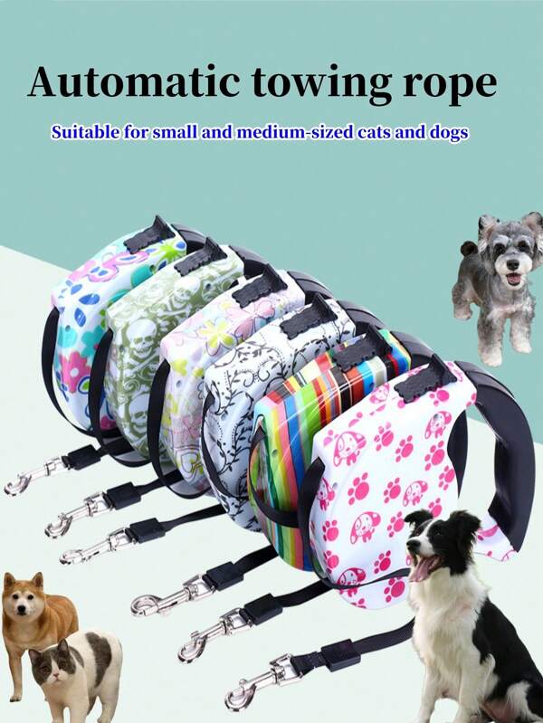 1 pieza Correa retráctil para mascotas, adecuada para perros y gatos medianos-pequeños, correa amortigüadora para caminar con cachorros/gatitos, correa de entrenamiento para perros para uso en exteriores
