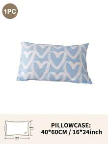 1pc/2pcs/4pcs Polyester Heart Pattern Pillowcase (Pillow Insert Not Included), Soft & Comfortable, Suitable For All Seasons - Multicolor - View 48