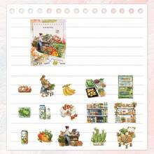 15 件 PET 复古 DIY 笔记本装饰贴纸，生活观察日记系列，适用于礼物、办公室、家庭、标记、标签、教室、娱乐玩具、学生计划器、创意复古卡片制作、DIY 装饰贴纸、用于学校用品、返校