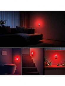 6个智能感应插电式小夜灯，LED方形氛围灯，婴儿房夜灯，节日装饰灯，适用于家居、墙壁、厨房、游戏室、派对、生日、婚礼、卧室、书房、浴室、毕业典礼、学校、餐厅、酒吧等场所。 - 美規A型插(110-127V) - 查看 3