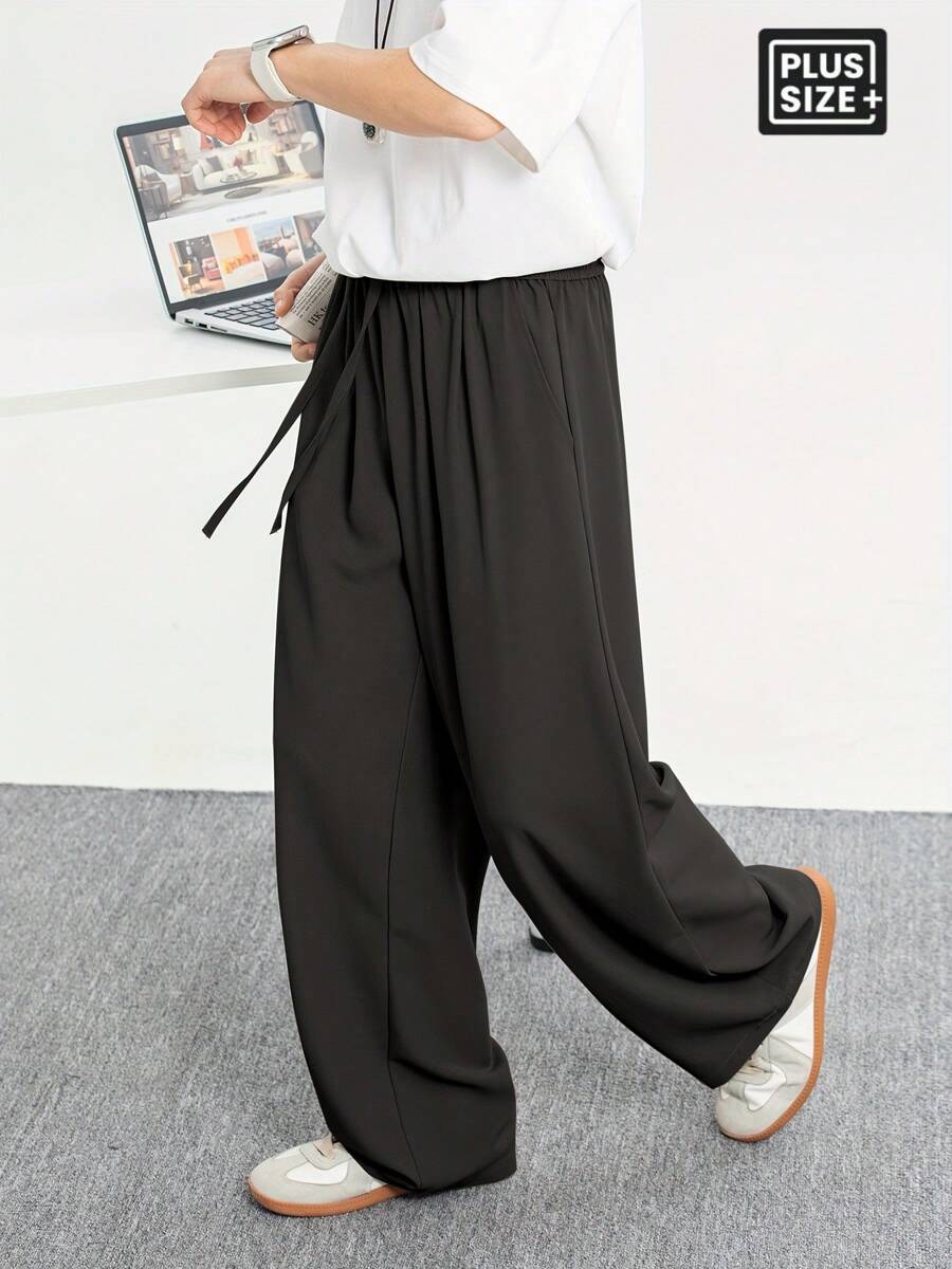 大码男士宽松休闲裤，轻薄透气直筒长裤，适合户外、日常穿着、运动，适合外出、约会、工作、日常、夏季