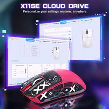 ATTACK SHARK X11SE Lightweight Wireless Gaming Mouse 59g, 3 Modes (2.4G/USB-C/Bluetooth), 22,000 DPI, PAW3311 Optical Sensor, 5 Programmable Buttons, 300mAh Battery, For PC - 莓果紅+貼紙 - 查看 6