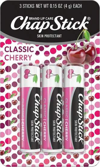 Classic Skin Protectant Flavored Lip Balm Tube, Cherry Flavor, 015 Ounce (Pack Of 3)