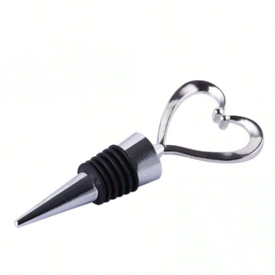 Tapón de vino en forma de corazón - Plateado - Ver 1