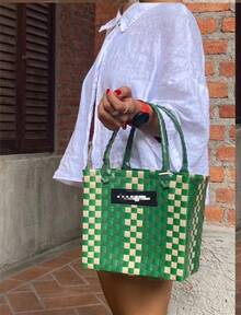 Women Shoulder Bags - 泰中號綠色籃子(不含掛件) - 查看 5