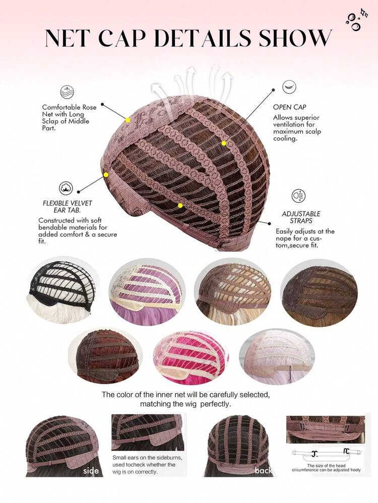 Peluca sintética de cabello negro corto con flequillo, estilo mullet de 10 pulgadas de largo para uso diario, fiestas y cosplay - Negro - Ver 10