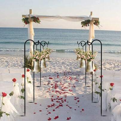 2025 COSANSYS Shepherds Crooks For Lanterns, 4 Pack 100cm/39.37" Heavy Duty Shepherds Hooks For Lanterns With Metal Stake Base. Shepherds Hook Hanging