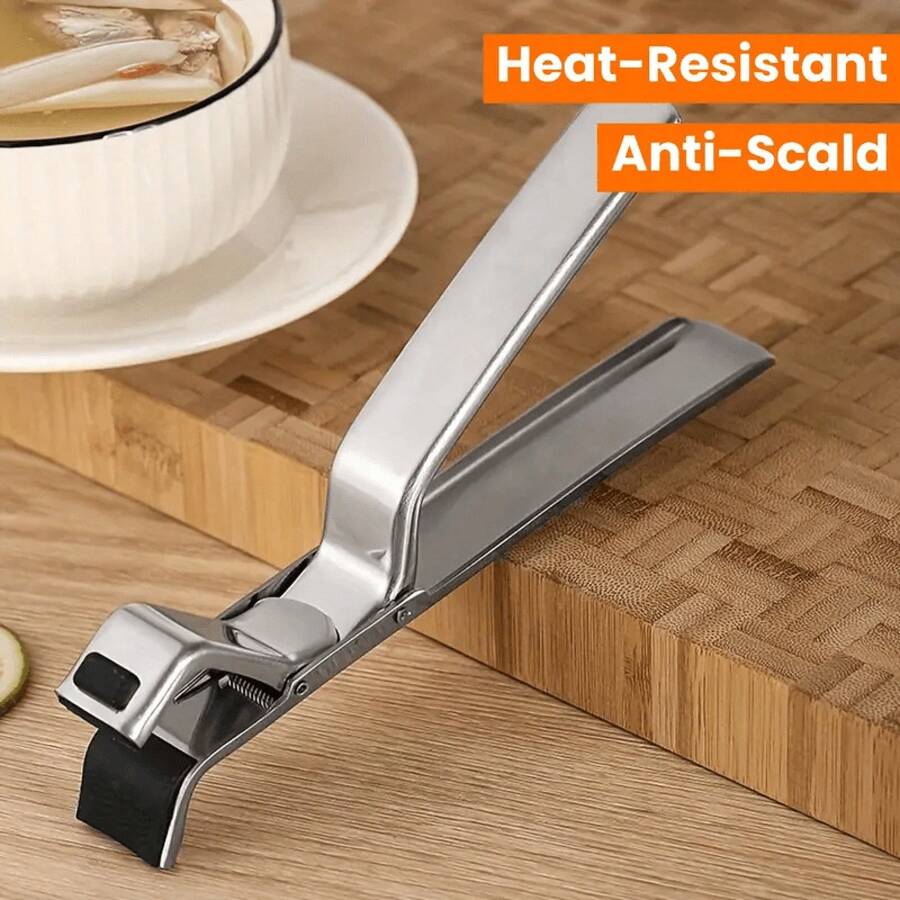 Thickened Stainless Steel Heat-Resistant Clips With Non-Slip Pad - Heat-Resistant Bowl And Dish Rack, Bowl Clip Kitchen Tool, Plate Lifter - Cross-Border Kitchen Utensils - Thickened Stainless Steel Heat-resistant - View 1