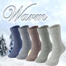 SISOSOCK 5 Pairs Fuzzy Soft Cozy Fluffy Socks Women, Casual Thick Plush Comfy Sleep Socks, Warm Winter Gifts Women - 多色-a1 - 查看 4
