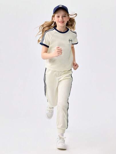 Balabala Girls Two Pieces Sports Set, Summer Outfit For Tween Girl, 2025 New Arrival