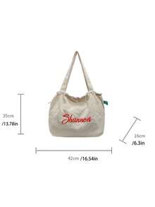 1PC A Shoulder Bag With Customizable Names. Ladies' Large Capacity Multifunctional Shoulder Bag, Hypoallergenic Zipper Shoulder Bag, Makeup Bag, Durable Shoulder Bag For Travel, School, And Commuting - Multicolor - View 7