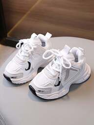 1 par de calçados esportivos populares para crianças, outono/inverno, novos, respirável, de malha, com solado macio, antiderrapante, calçados casuais para meninos e meninas, tênis esportivos