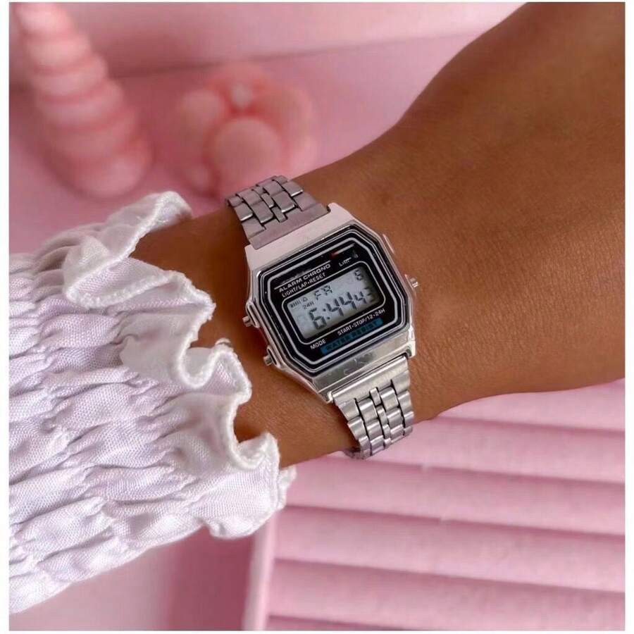 Women's Retro Mini Vintage Digital Watch - Black - View 1