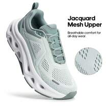 Women Fashion Sneakers Midsole Anti-Slip Comfortable Causal Walking Running Tennis Athletic Gym Workout Shoes With 3M Reflective Strips - Màu xanh Bạc hà - Xem 7