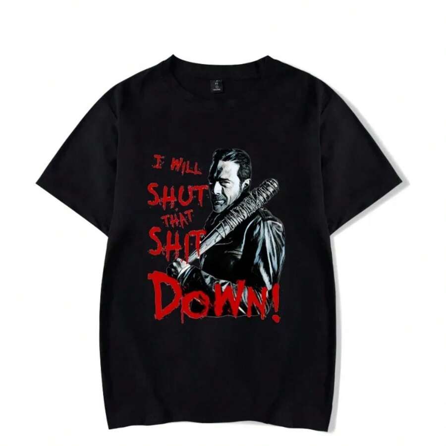 2025 New Walking Dead T-Shirt Summer Cool Short Sleeve Neutral Printed Fashion Loose T-Shirt Top - 黑色6 - 查看 1