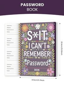 1pc Password Book For Internet Website Address Login, A5 5.2" X 7.6" Password Keeper And Organizer Journal With Notes Section & Inner Pocket,Office School Supplies, Office Supplies For Women Desk Accessories Easter Gifts - Multicolor - View 5