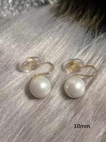 Artifical Pearl Hypoallergenic Fake Ear Cuff Earrings Earring Studs Ear Clips For Men Women CZ Clip On Earrings Stainless Steel Non Pierced Earring Jewelry