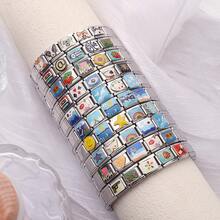 1PC Summer Casual Stainless Steel Bracelet, With Personalized Patterns Such As Pet Dogs And Beach Scenery, Suitable For Daily Wear