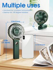1pc Mini Portable Fan, Handheld Fan Personal Mini Fan USB Rechargeable,90° Foldable Battery Operated Mini Fan With LED Display, Desk Fan Working Time For Office Bedroom Outdoor Travel Camping Back To School Supplies - Multicolor - View 18