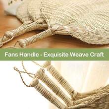 Handcrafted Rattan Decorative Fan Perfect For Parties Weddings Or Gifts For Women 1 Piece - 1 cái - Xem 6