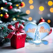 A Transparent Acrylic Heart Desktop Ornament Gift For Christmas