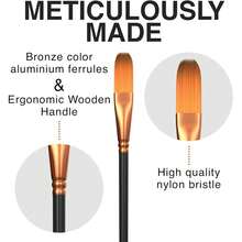 [Pennelli per artisti professionisti] Set di pennelli per artisti professionisti | Manico in legno, pittura ad olio, acrilica, ad acquarello, da dettaglio a pennelli larghi per tela, set di forniture artistiche, forniture scolastiche, back to school