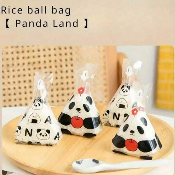 1 Set/50pcs Rice Ball Wrapping Bag, Cute Cartoon Triangle Sushi Bag, Bento Accessory And Sushi Making Mold