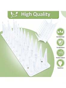 12Pcs Taubenabwehr Spikes, 5 Meter Vogelabwehr Spikes Kunststoff Taubenschutz, Taubenspikes Vogelschutz für Balkon, Zaun, Dach und Fensterbank - Transparent - Übersicht 3