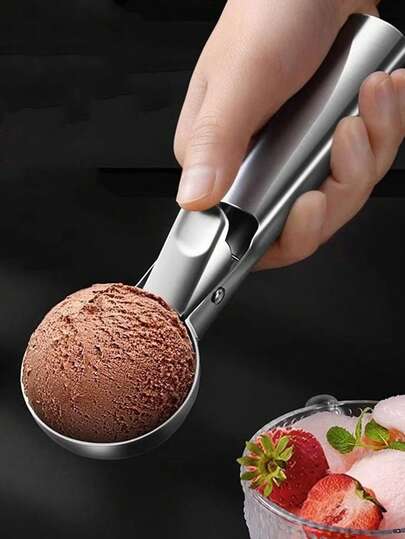 1 pieza Cuchara para helado de acero inoxidable, bola de melón, cuchara para bolas de fruta, cucharón para helado para el hogar