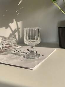 1 pieza Copa de vino francesa vintage y lujosa con pliegues, copa de champán de tallo alto para decoración del hogar, cenas familiares, fiestas de cumpleaños, ideal para Halloween, Navidad, regalos de cumpleaños - Multicolor - Ver 4