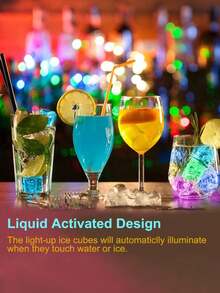 12pcs Colorful LED Light Ice Cubes, Reusable And Waterproof, Flashing Glowing Ice Blocks For Party, Wedding, Birthday, Bar, Club, Home Decor, Creative Gifts For Men, Personalized Gift Recommendation, Durable Material