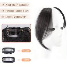 Synthetic False Bangs Hair Extensions Clip In Eight-Character Bangs Part French Natural Fake Fringe Hair Piece For Women Side Bangs Fake Hair