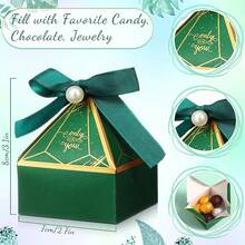 10/20个/包派对礼盒纸质糖果盒配丝带，适合小礼物，圣诞节，婚礼回礼盒，圣诞糖果盒方形，带盖小礼盒，适合派对，回礼，婴儿，洗礼，新娘手工制作招待客人的神秘盒子