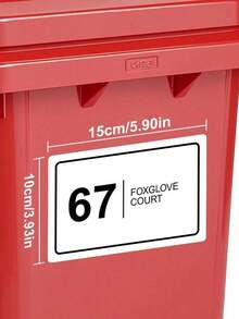 10x15cm Personalized Trash Can Sticker - Decorate Your Trash Can With House Number And Street Name, Horizontal Design For Easy Identification, Waterproof And Durable, Modern Personalized Housewarming, Couple, Parent, Family, Friend Gift - Multicolor - View 8