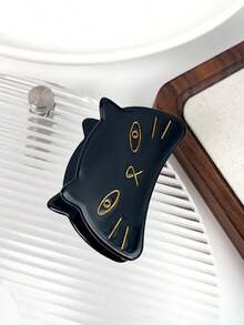 1pc Bohemian Style 2.4 Inch (Approx. 6.1cm) Cute Acrylic Cat Shaped Small Hair Clip, Hair Claw, Bangs Side Clip, Winter Hair Accessory Elegant Claw Clip - Multicolor - View 3