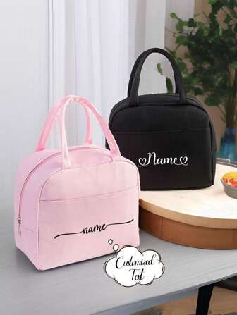 Bolsa de almuerzo personalizada con estampado, bolsa bento de gran capacidad, caja de bolsa de In Ins, paquete de papel de aluminio con hielo, bolso de mano, bolsas de almacenamiento para picnic, adecuado para estudiantes y trabajadores de cuello blanco. Great Para oficina, universidad, trabajo, negocios, Commute, exterior, viajes y picnic. Gran regalo para novia, amigos, familia y padres