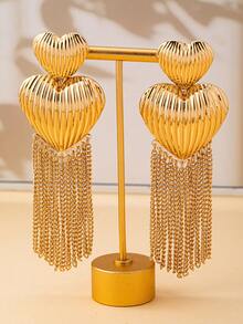 1对时尚粗犷风格透明表面耳环