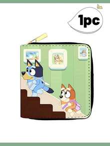Bluey 卡通钱包 便携小钱包 短款拉链包 零钱包 证件包