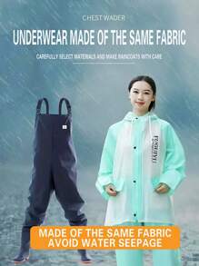 1pc Women's Contrasting Color Raglan Sleeve Loose Hooded Rain Jacket Summer Cooling,Beach,Travel