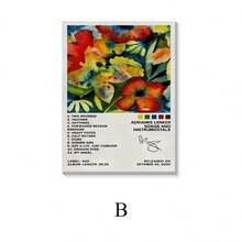 1张无框现代艺术音乐海报：嘻哈专辑封面墙饰，适用于卧室、客厅或走廊 - 理想的音乐礼物 - 室内使用 - 彩色 - 查看 20