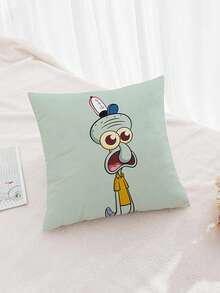 SpongeBob SquarePants 1pc Themed Cartoon Pattern Pillowcase, Featuring , Squidy, Mr. Kcrab, Made Of Super Soft And Comfortable Polyester Material, Machine Washable, Suitable For Sofa, Bed, Bedroom And Living Room Decoration, All Year Round, Sofa Supplies, Bedding Gifts, No Filling Pillowcase, Valentine's Day Gift, Christmas Gift, Birthday Gift, Anniversary, Special Day - Multicolor - View 11