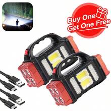 Buy 1 Get 1 Free,Solar-Powered LED Camping Lantern - Bright, Multi-Function LED Camping Light, 1000 Lumens, 4 Modes, USB Charging And Portable Design For Hiking Backpacking And Outdoor Adventure,Light Up Every Camping Trip! (USB Charging Is Convenient) - 紅色 - 查看 2