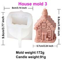 3D圣诞屋蜡烛硅胶模具DIY创意小屋香薰石膏模具家居装饰圣诞装饰礼物工具 - 白色 - 查看 11