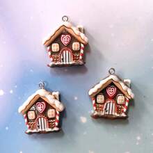 5/10 Stücke Klassisches Lebkuchenhaus Anhänger, Harz Weihnachtsschmuck, geeignet für DIY Schmuckherstellung wie Halskette, Ohrringe, Schlüsselanhänger - Weihnachts-Feiertags-Dekoration, keine Stromversorgung nötig, Hängedekoration