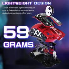 ATTACK SHARK X11SE Lightweight Wireless Gaming Mouse 59g, 3 Modes (2.4G/USB-C/Bluetooth), 22,000 DPI, PAW3311 Optical Sensor, 5 Programmable Buttons, 300mAh Battery, For PC - 紅色+貼紙 - 查看 2