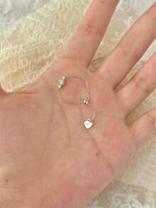 1pc S925 Silver Plated 14K Gold Olive Green Zirconia Adjustable Soft Ring For Women, Hypoallergenic Niche Design Midi Ring - Yellow Gold - View 6