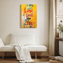 1 Pc Framed Basquiat Wall Art Canvas Poster Painting Wall Decor For Bedroom Living Room - Màu be - Xem 3