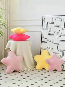 星形枕头，床和沙发的装饰垫，星形枕头，柔软仿兔毛宿舍垫，适合沙发、卧室和客厅的装饰枕头，适用于万圣节和圣诞节装饰。